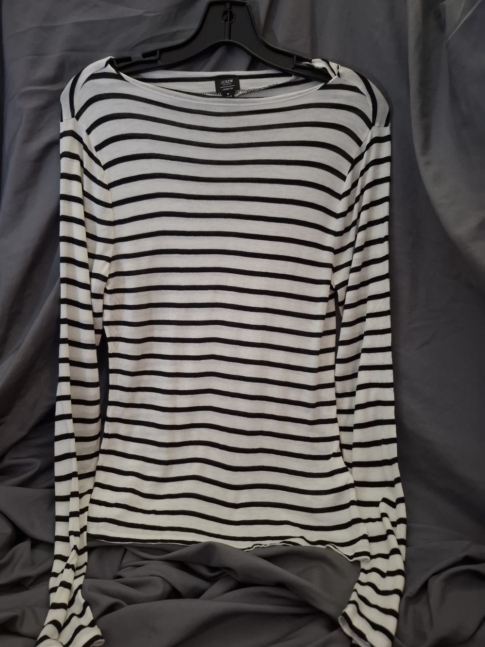 J.Crew Black & White Striped Long Tshirt Size M